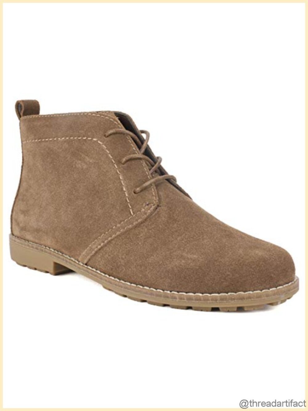 Genuine Leather Ankle Bootie with Cushioned Insole, Lug Sole
